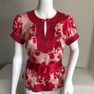 BEBE silk blouse pink